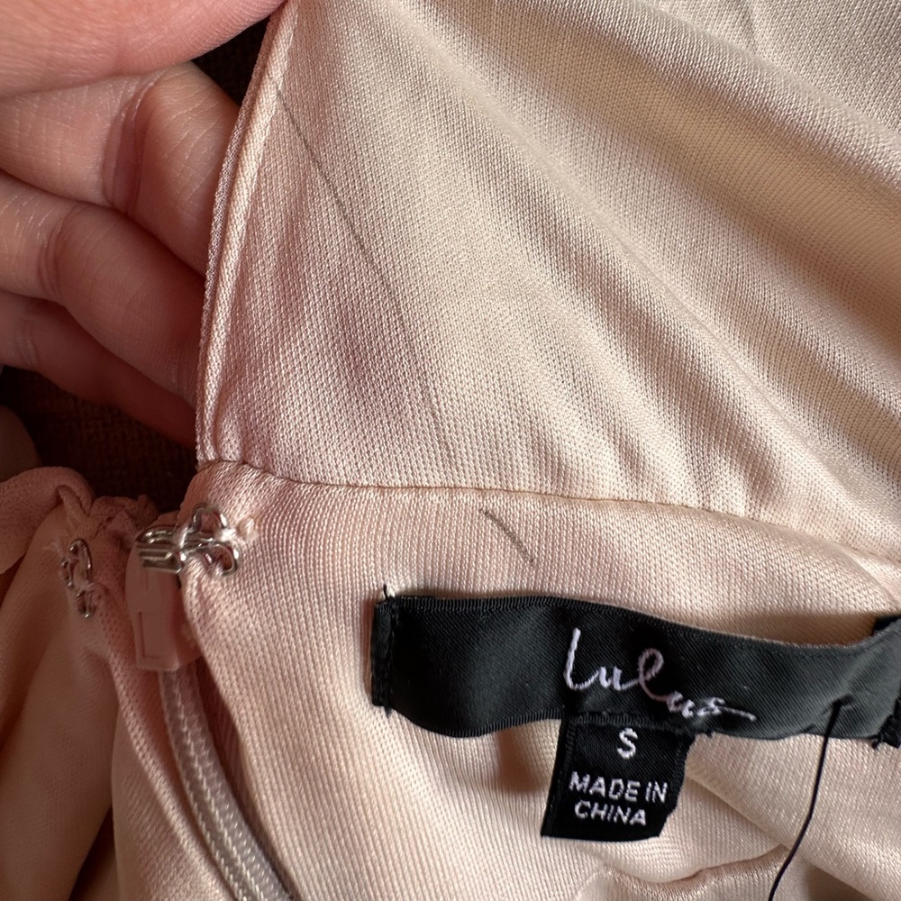 NWT LuLus Heavenly Hues Cream Maxi Dress - Picture 15 of 16